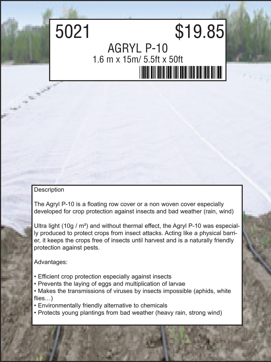 Row Covers, Agryl P-12 5ft x 50ft
